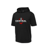 CYF Sport Wick Fleece Short Sleeve Hooded Pullover - Black