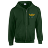Hillside Hawks Full-Zip Hooded Sweatshirt - Forest Green