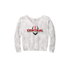 CYF Women's Beach Wash Cloud Tie Dye V neck Sweatshirt - Dove Grey