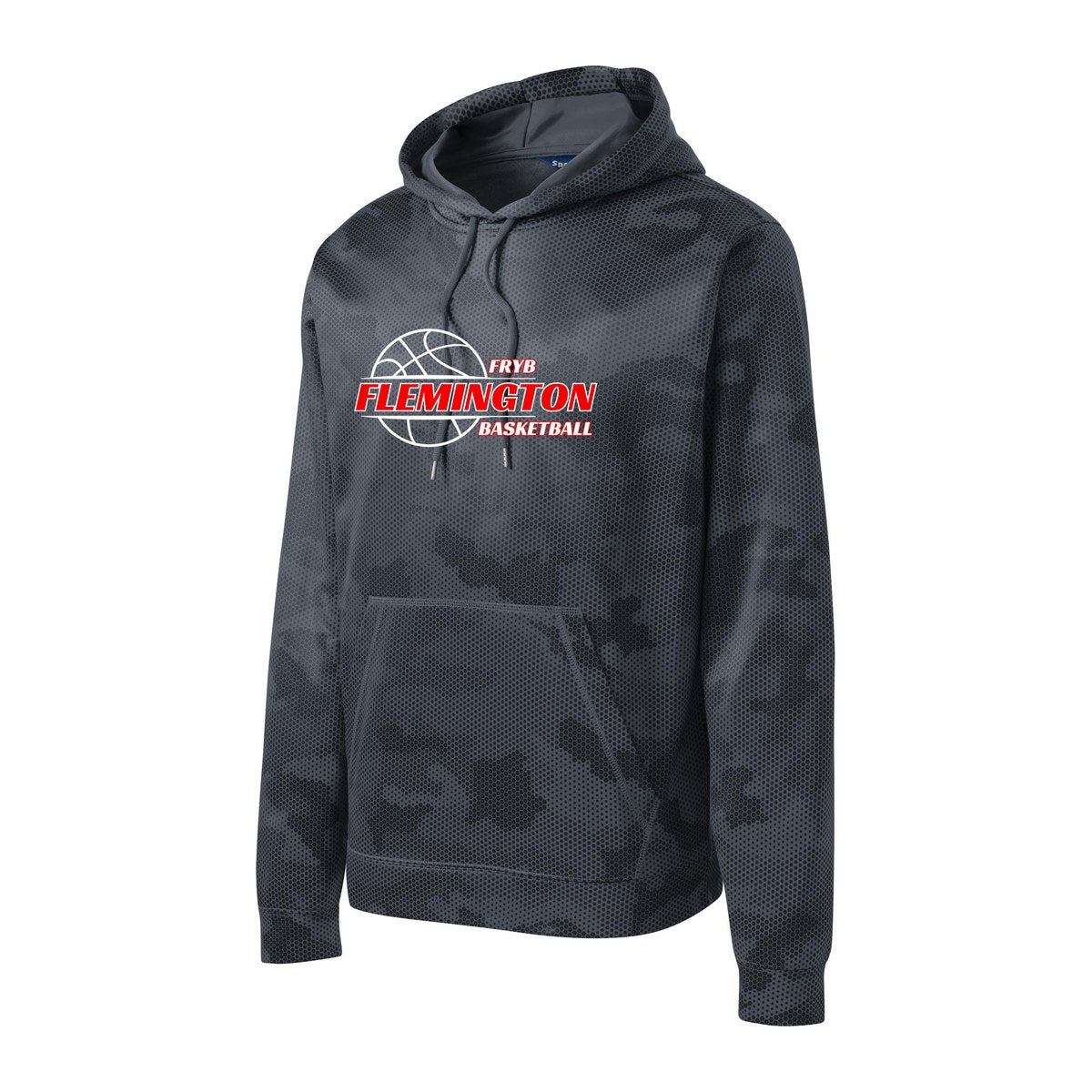 Sport-Tek Sport-Wick CamoHex Fleece Hooded Pullover - Dark Smoke Grey