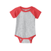 Rabbit Skins Infant Baseball Fine Jersey Onesie - Vintage Heather / Vintage Red