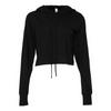 Bella + Canvas Women's Cropped Long-Sleeve T-Shirt Hoodie - Black Triblend