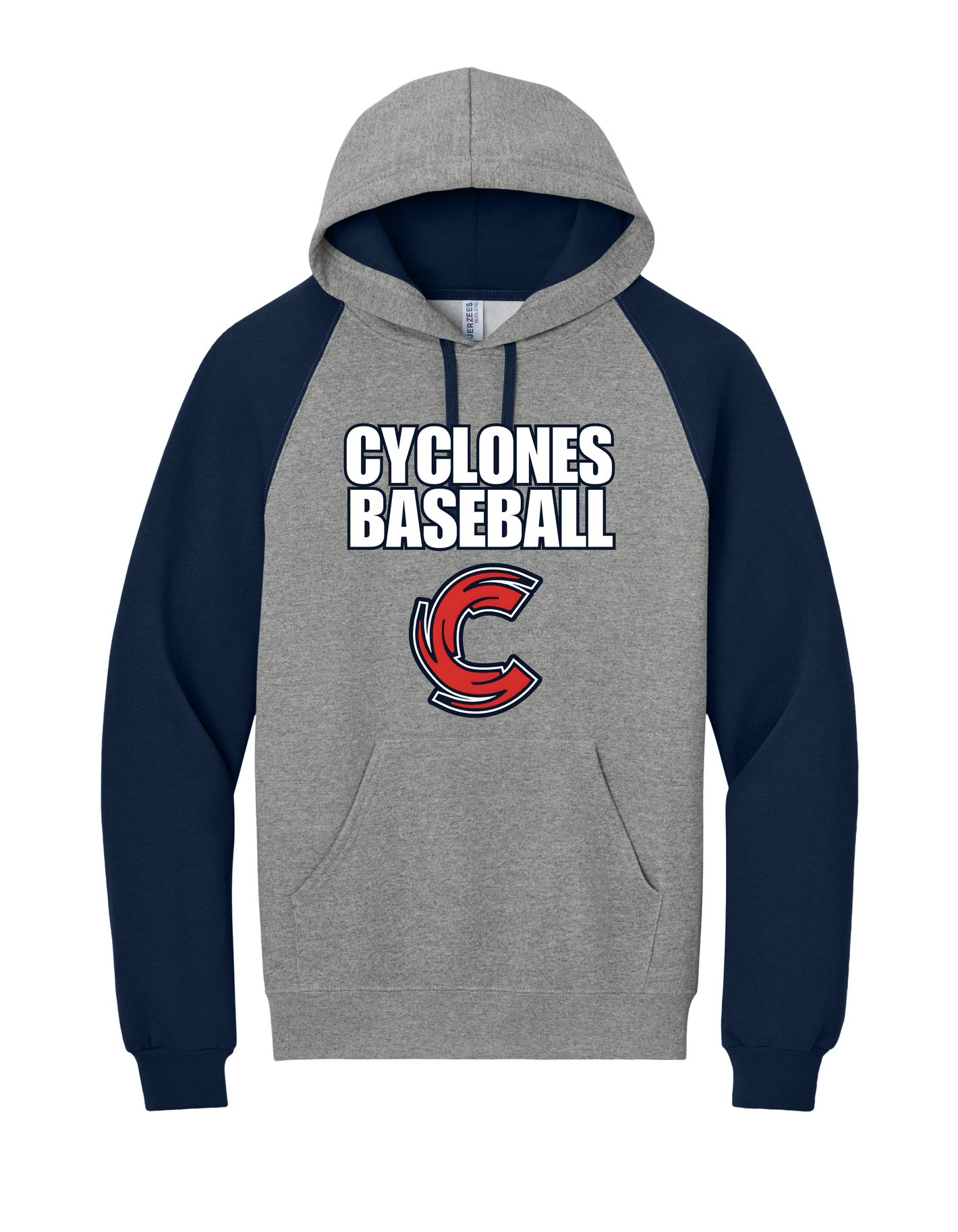 Cyclones - Jerzees® Unisex NuBlend® Colorblock Raglan Hoodie Sweatshirt
