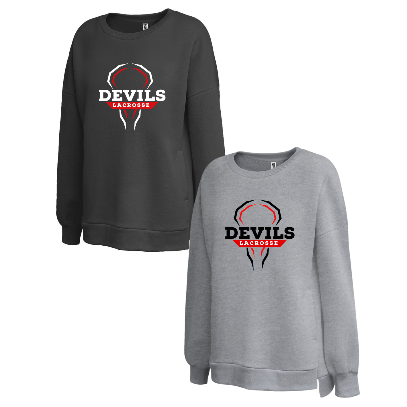 Devils Lacrosse - Pennant® Womens Droptail Crewneck Sweatshirt