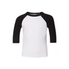 Bella + Canvas Toddler 3/4-Sleeve Baseball T-Shirt - White / Black