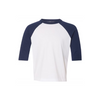 Bella + Canvas Toddler 3/4-Sleeve Baseball T-Shirt - White / Navy