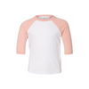 Bella + Canvas Toddler 3/4-Sleeve Baseball T-Shirt - White / Heather Peach