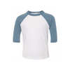 Bella + Canvas Toddler 3/4-Sleeve Baseball T-Shirt - White / Denim