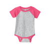 Rabbit Skins Infant Baseball Fine Jersey Onesie - Vintage Heather / Vintage Hot Pink