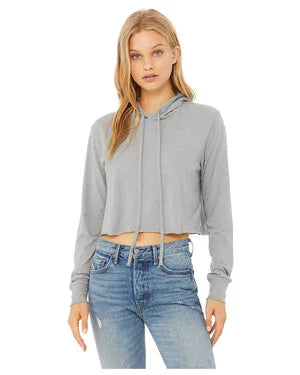 Bella + Canvas Women's Cropped Long-Sleeve T-Shirt Hoodie