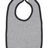 Rabbit Skins Infant Contrast Trim Bib - Granite Heather / White