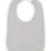 Rabbit Skins Infant Contrast Trim Bib - Heather / White