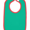 Rabbit Skins Infant Contrast Trim Bib - Kelly / Red