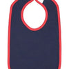 Rabbit Skins Infant Contrast Trim Bib - Navy / Red